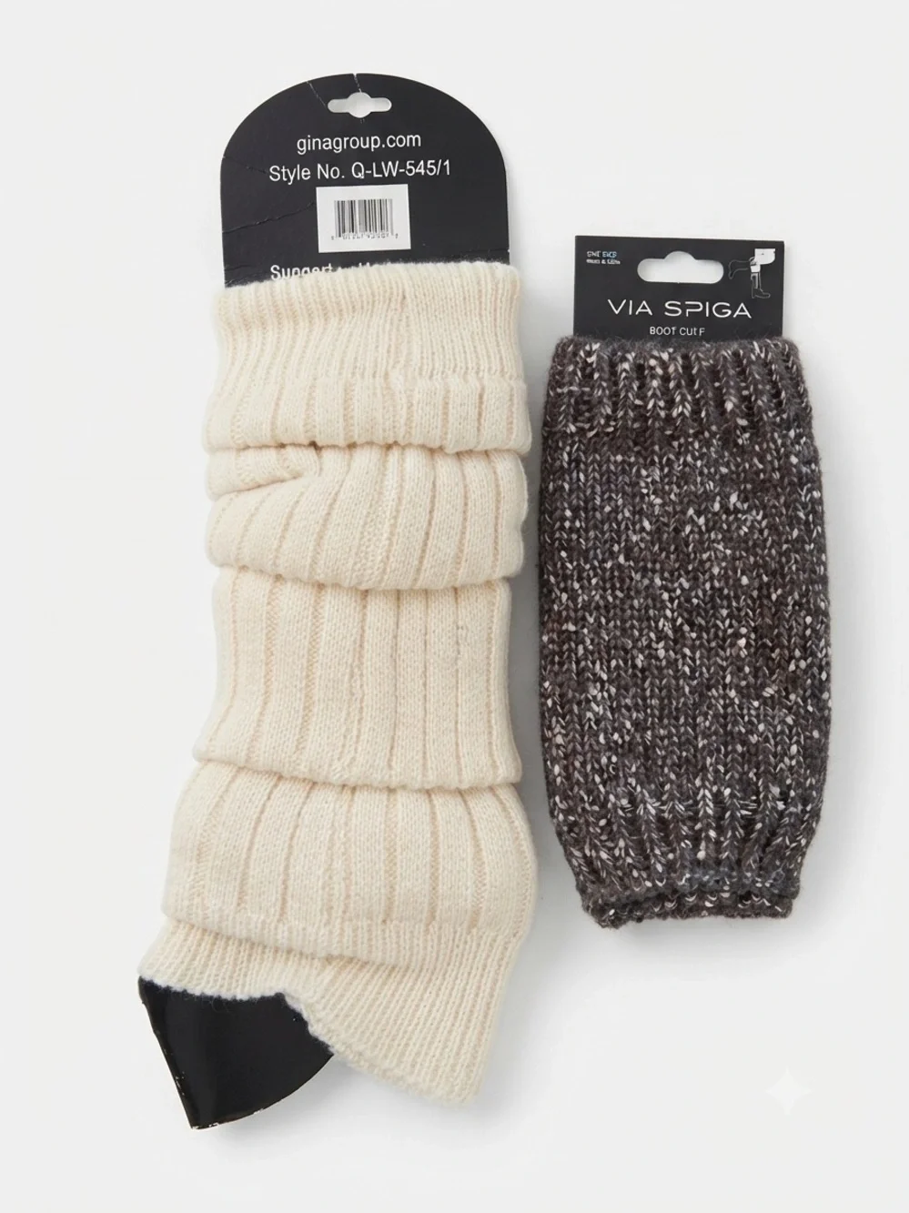 Via Spiga Boot Cuffs Brown and Other Brand Cream Knit Over the Knee